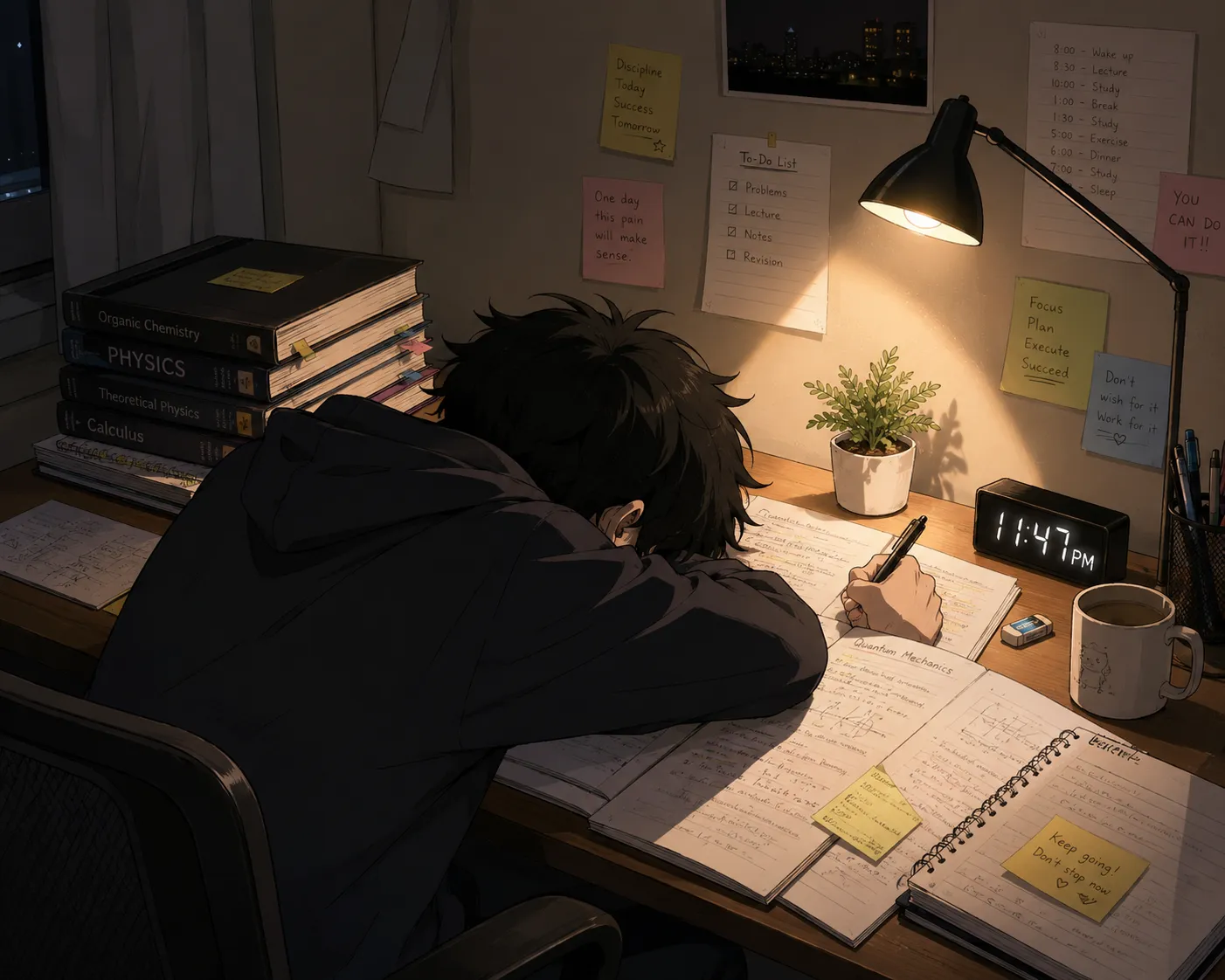 Late night study grind